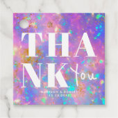 シック金ゴールドオパールはっきりしたサンキューウェディングパーティー フェイバータグ (正面)