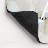 シック金ゴールドオパールジェムストーンマーブルモノグラム マウスパッド (コーナー)