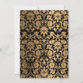 シック金ゴールドオリエンタルブラックイスラム結婚イスラム教徒 招待状 (裏面)