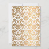 シック金ゴールドオリエンタルホワイトイスラム結婚教徒 招待状 (裏面)