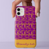 シック金ゴールドオンパープルダマスクフローラエステカスタムティック Case-Mate iPhoneケース
