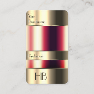 シック金ゴールドガラスケースが、モノグラムで赤い流体に見える 名刺