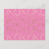 シック金ゴールドガーリーピンクグラムキソ ポストカード (正面)
