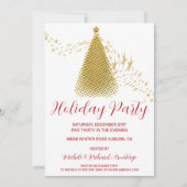 シック金ゴールドクリスマスツリーホリデーパーティー招待状 招待状 (正面)