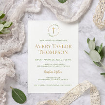 シック金ゴールドクロスウォーター色リースバプテスマテンプレート