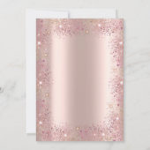 シック金ゴールドクロスバプテスマバラ金ゴールドグリッターダスト 招待状 (裏面)