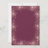 シック金ゴールドクロスレッドローゼスバプテスマグリッター紙吹雪 招待状 (裏面)