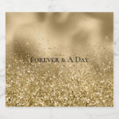 シック金ゴールドグラムグリジーグリッター結婚ズ スパークリングワインラベル (シングルラベル)