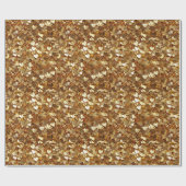 シック金ゴールドグラムハート ラッピングペーパー (フラット)