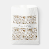 シック金ゴールドグラムホワイトロータスフラワーズ結婚ズ フェイバーバッグ (正面)