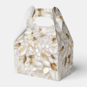 シック金ゴールドグラムホワイトロータスフラワーズ結婚ズ フェイバーボックス (裏面サイド)