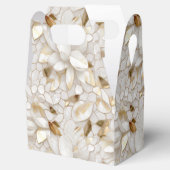 シック金ゴールドグラムホワイトロータスフラワーズ結婚ズ フェイバーボックス (オープン)