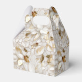 シック金ゴールドグラムホワイトロータスフラワーズ結婚ズ フェイバーボックス (正面サイド)