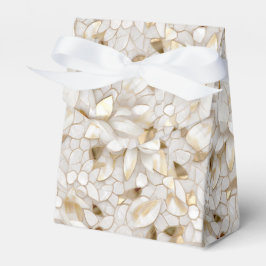 シック金ゴールドグラムホワイトロータスフラワーズ結婚ズ フェイバーボックス