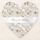 シック金ゴールドグラムホワイトロータスフラワーズ結婚ズ ペーパーコースター (正面)