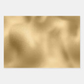 シック金ゴールドグラムホワイトロータスフラワーズ結婚ズ ラッピングペーパーシート (正面3)