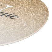 シック金ゴールドグリッターグラデーションモノグラム カッティングボード (角)