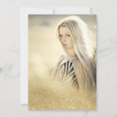 シック金ゴールドグリッターシックスクリプト赤面スイート16写真 招待状 (裏面)