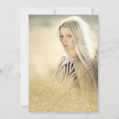 シック金ゴールドグリッタースクリプトアイボリー写真Sweet 16 招待状 (裏面)