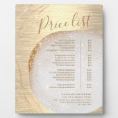 シック金ゴールドグリッタースタイリストサロン価格表サービス フォトプラーク (正面)