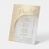 シック金ゴールドグリッタースタイリストサロン価格表サービス 台座サイン (正面)