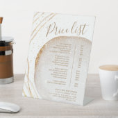 シック金ゴールドグリッタースタイリストサロン価格表サービス 台座サイン (インサイチュ)