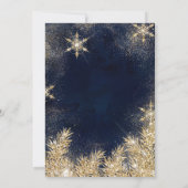 シック金ゴールドグリッタースノークリスマスホリデ企業のー 招待状 (裏面)