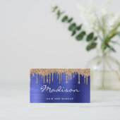 シック金ゴールドグリッタードリップスタイリスト 名刺 (スタンド正面)