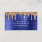 シック金ゴールドグリッタードリップスタイリスト 名刺 (裏面)