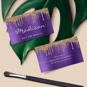 シック金ゴールドグリッタードリップスタイリスト 名刺