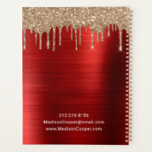 シック金ゴールドグリッタードリップレッドアポイントメント プランナー手帳 (裏面)