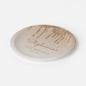 シック金ゴールドグリッタードリップ50thバースデーパーティー ペーパープレート (アングル)