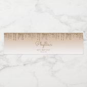 シック金ゴールドグリッタードリップ80thバースデーパーティー ペットボトルラベル (シングルラベル)