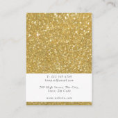シック金ゴールドグリッターネックレスジュエリーディスプレイカード 名刺 (裏面)