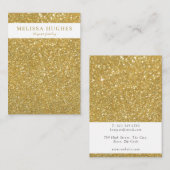 シック金ゴールドグリッターネックレスジュエリーディスプレイカード 名刺 (正面/裏面)