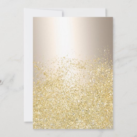 シック金ゴールドグリッターバルーンシックなフォイルキンセアニラ 招待状 (裏面)