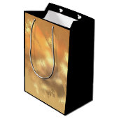 シック金ゴールドグリッターブラシメタルモノグラムブラック  ミディアムペーパーバッグ (裏面アングル)