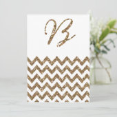 シック金ゴールドグリッタープリント結婚式招待状 招待状 (スタンド正面)