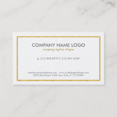 シック金ゴールドグリッター結婚リップズメイクアップアルティス 名刺 (裏面)