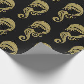 シック金ゴールドグリッター美しいガールヘアサロンパーティー ラッピングペーパー (角)