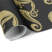 シック金ゴールドグリッター美しいガールヘアサロンパーティー ラッピングペーパー (ロールコーナー)