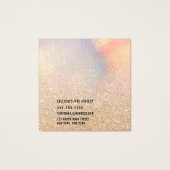 シック金ゴールドグリッター虹色ネックレスディスプレイカード (裏面)