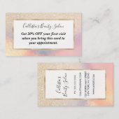 シック金ゴールドグリッター虹色ホログラフィック勾配 割引カード (正面/裏面)