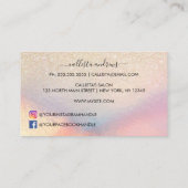 シック金ゴールドグリッター虹色ホログラフィック勾配 名刺 (裏面)