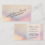 シック金ゴールドグリッター虹色ホログラフィック勾配 名刺 (正面/裏面)