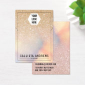 シック金ゴールドグリッター虹色ロゴネックレスディスプレイ (デスク)