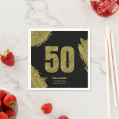 シック金ゴールドグリッター50thバースデーパーティー スタンダードカクテルナプキン (インサイチュ)