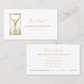 シック金ゴールドグリッツホーグラス美しいサロンアポイントメント 予約カード (正面/裏面)