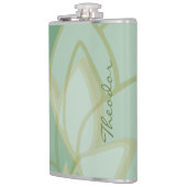 シック金ゴールドグリーンホワイト抽象芸術パターン フラスク (左)