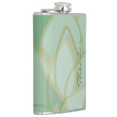 シック金ゴールドグリーンホワイト抽象芸術パターン フラスク (右)